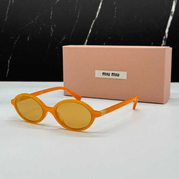 NEW MU 04ZS 11V40D MIU MIU SUNGLASSES MU04ZS 11V40D ORANGE SMU 04Z WOMEN - Picture 1 of 10
